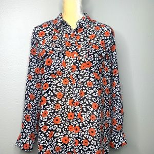 Banana Republic Sheer Floral Blouse M